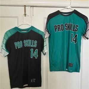 BUNDLE: 2 Teal/Black Baseball Jerseys Youth Large - perfect for practice!